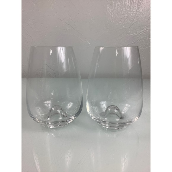 Rosenthal Crystal Signed Studio Line Stemless Wine glasses 22oz Pair EUC - Picture 8 of 8